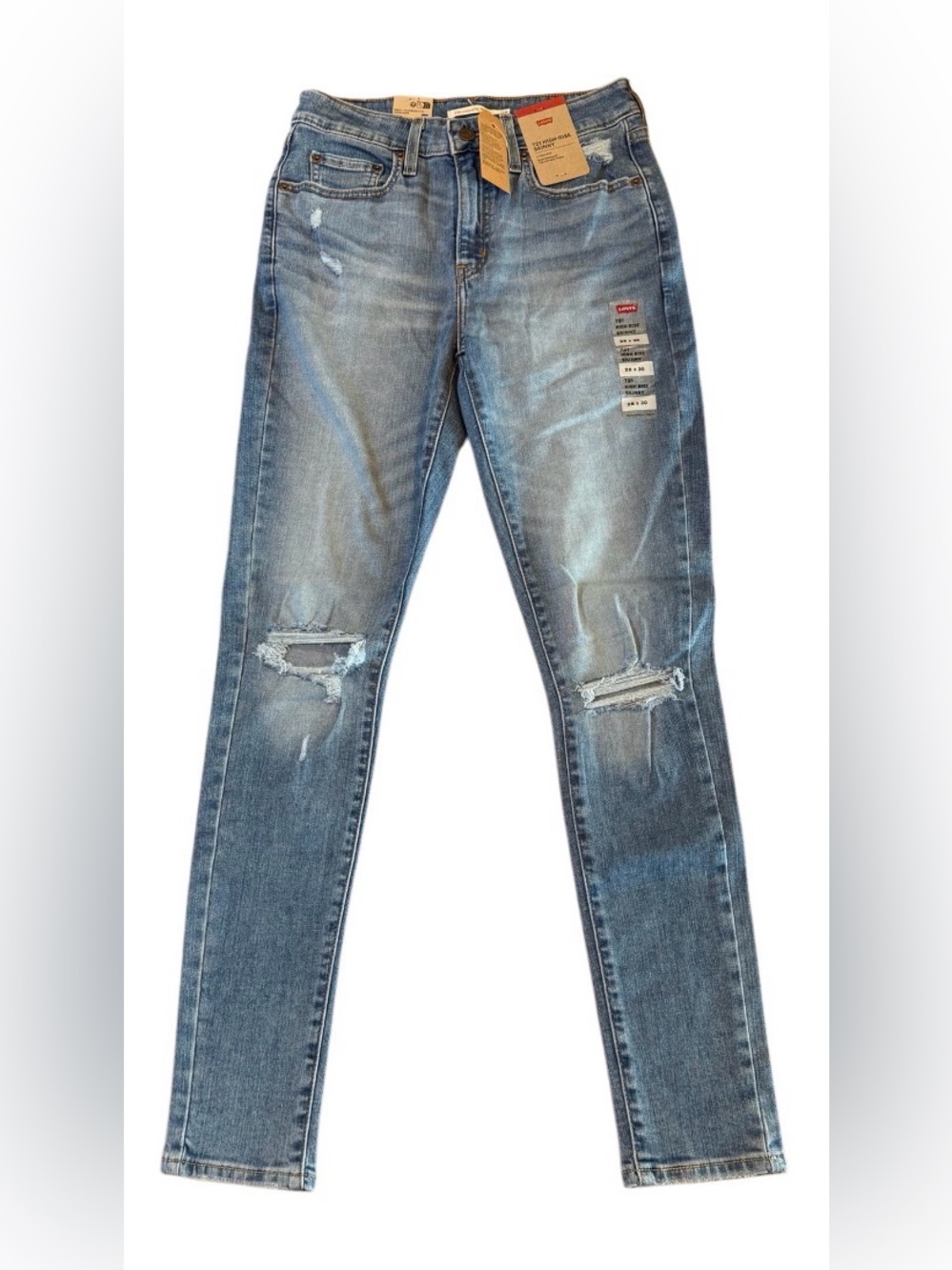 Levi’s 721 High Rise Skinny Jeans 28x30 High Beams Distressed NWT